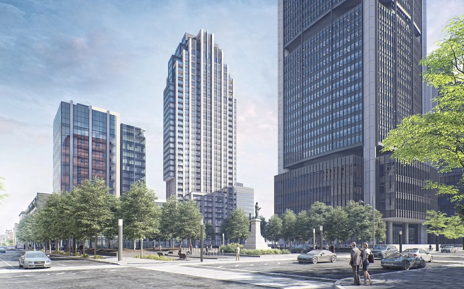 Architectural rendering of 628 Saint-Jacques condominium tower in Montréal